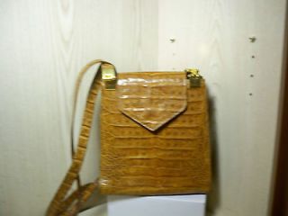 RETTA WOLFF ~LIGATOR~ Brown Leather Sling, Shoulder Purse Bag  Made 