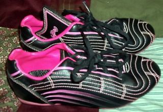 black w deep pink rawlings cleats girls size 2 time