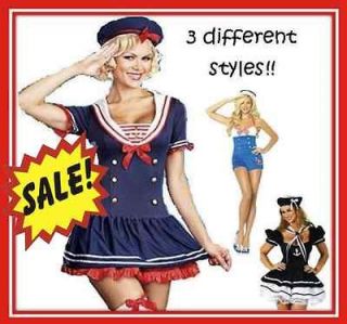 Sailor Captain Womens Sexy Navy Fancy Dress Halloween Costume Outfit 