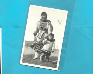 postcard canada inuit eskimo mother and child parka