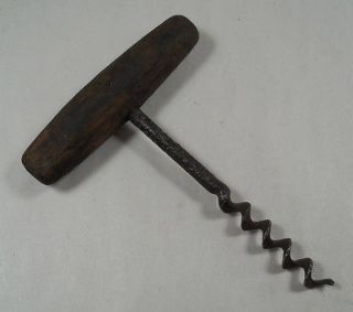 vintage antique wood handle corkscrew primitive  19