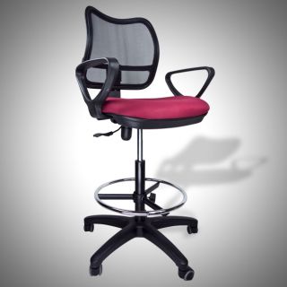   Chair Armrest Ergonomic Adjustable Footring Arm Bank Office Mesh Stool