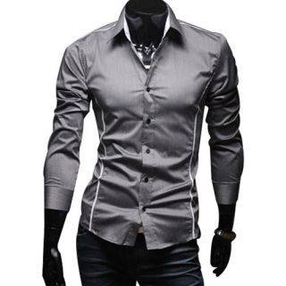   Luxury Casual Slim Fit Stylish Dress Shirts Formal IN 3 Colors 4 Size