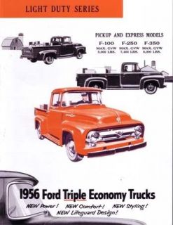 1956 Ford Truck Sales Brochure Literature Dealer Advertisement Options 