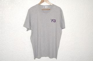 adidas y3 yohji yamamoto grey logo tee shirt size large