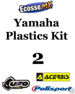 ufo yamaha plastics kit 2 motocross yz85 02 09 white
