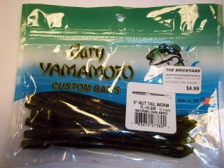 gary yamamoto 5 cut tail worm watermelon blk red time