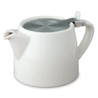 suki for life white stump teapot with infuser 16oz 50cl