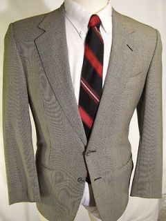 Ermenegildo Zegna Mens Grey Houndstooth Two Button Suit size 36S