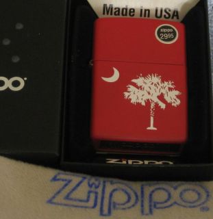 zippo palmetto lighter sc state flag gamecock red mib one