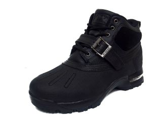 Mountain Gear ANVIL Youth Boys Black Leather Comfort Lace Up Velcro 