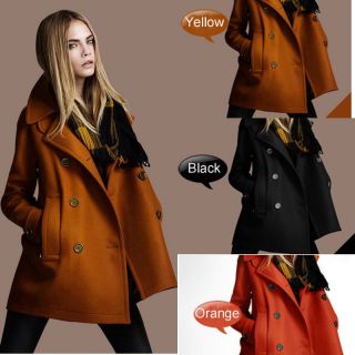 Gift Scarf+Europe Stylish Winter Warm Womens Wool Coat Wool Jacket 