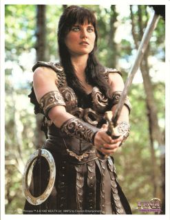 Xena in the woods with sword   8.5x11 photo litho photograph 