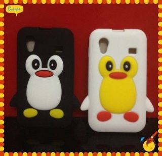 2X Black White 3D Penguin Soft Back Cover / Case For Samsung Galaxy 