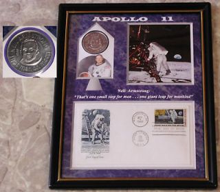Apollo 11 FDC & Coin/Medal   NASA   First Man Moon XI Armstrong 