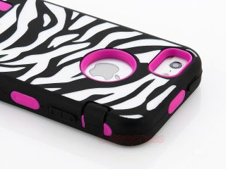 Black Zebra High Impact Combo Hard Rubber Case for iPhone 5 5g Gen 