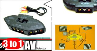 Port RCA AV Audio Video Selector Switch for TV DVD
