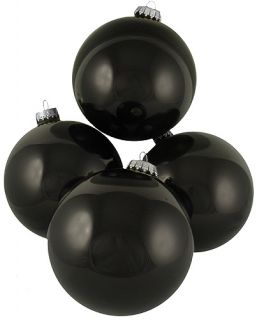pack of 16 black glass ball christmas ornaments item 7846977