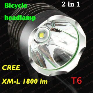 1800 Lumen CREE XML T6 LED Bicycle Bike Headlight Lamp Flashlight 