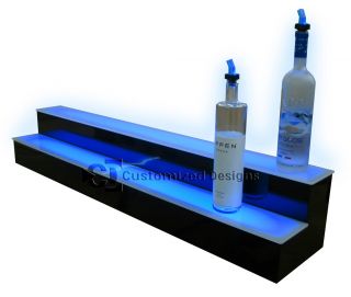55 2 Step LED Lighted Bar Shelf Bar Shelving Lighted Bar Display 