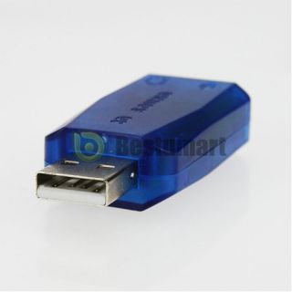 New USB 2 0 3D Sound Card Audio Adapter 5 1 Channel USA