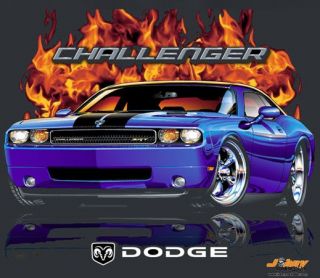 Mopar Muscle Car 2008 Dodge Challenger Flamed T Shirt