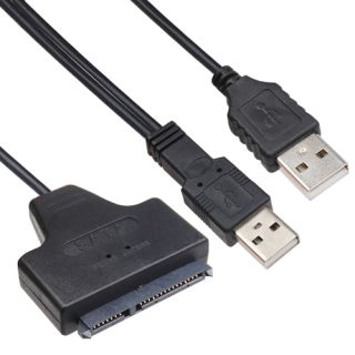 USB 2 0 to SATA Serial ATA 15 7 22P Adapter Cable for 2 5 HDD Laptop 
