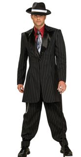   costume gangster zoot suit roaring 20s black white pinstripe xl
