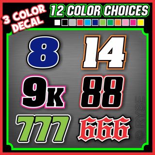 Motorcycle Number Plate *3 Color* Decals Race MX ATV SX BMX 
