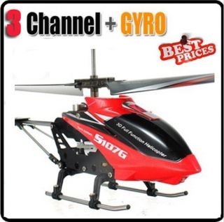 S107 3 Channel 3CH Remote Control Radio RC Gyro Mini Metal Helicopter 