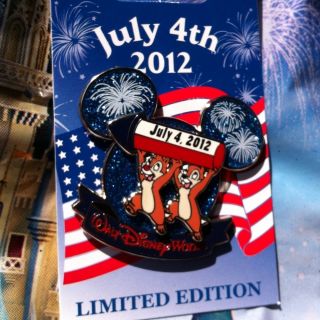 Disney Pin Fourth 4th of July 2012 Chip and Dale