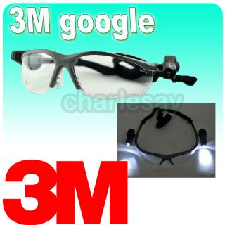 3M Light Vision 2 Safety Glasses 2X LED Lighting Anti Fog Gray Wargame 