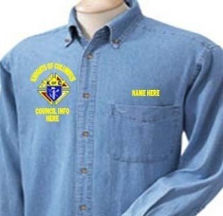 KNIGHTS OF COLUMBUS 3RD DEGREE CUSTOM EMBROIDERED DENIM WITH YOUR NAME