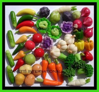 50 Mixed Miniature Vegetables Dollhouse Food Wholesale