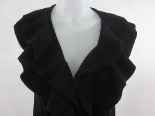 525 America Black Cotton Sleeveless Fringe Sweater Sz M