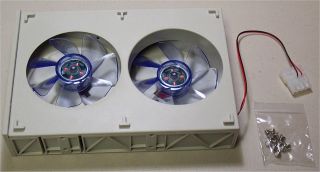 White Twin Turbo Dual 92mm Fan System Blower New Retail