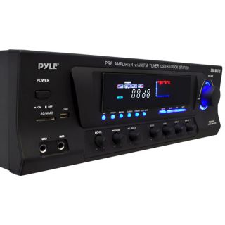 New Pyle 600W Stereo Receiver Am FM Tuner iPod Docking Station USB SD 