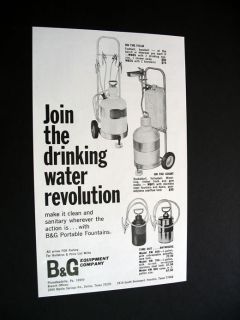 Equipment Portable Water Fountains 1968 Print Ad