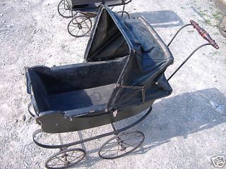 Whitney Antique Doll Baby Carriage Black