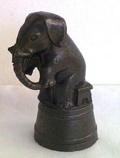 Antique Cast Iron A.C. Williams Elephant on Tub Figurine Bank Vintage 