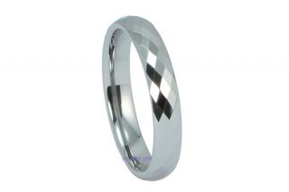 4mm Mens Lady Tungsten Carbide Silver Ring Wedding Band Multi Face Sz 