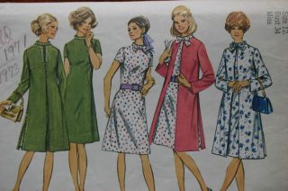 Vintage A Line Dress Coat Pattern Simplicity 9157