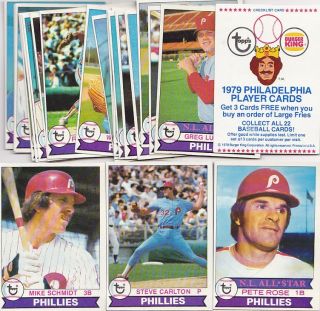 1979 Philadelphia Phillies team set w PETE ROSE Topps Burger King 
