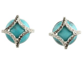 judith jack turquoise matrix button earrings $ 125 00 new