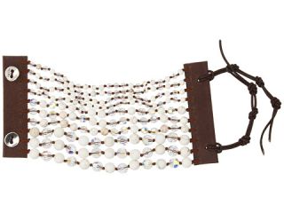 Chan Luu White Opal Crystal Single Bracelet on Beige Leather $95.00 