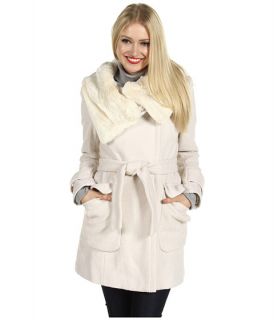 Ivanka Trump Fur Trim Asymmetrical Belted Coat $107.99 $178.00 SALE
