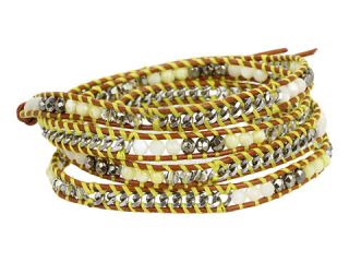 Chan Luu Yellow Mix Wrap Bracelet with Stones and Chain $170.00 NEW 