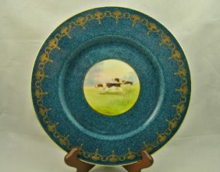 Royal Worcester Cabinet Plate Hunting Dogs Jack Stanley
