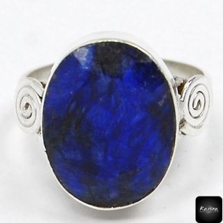 Genuine Sapphire 925 Sterling Silver Gemstone Ring Size 6