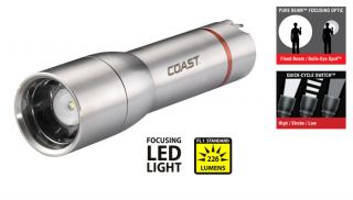 Coast A25 Focusing LED Flashlight 226 Lumens Runtime 26 Hours 4XAAA 